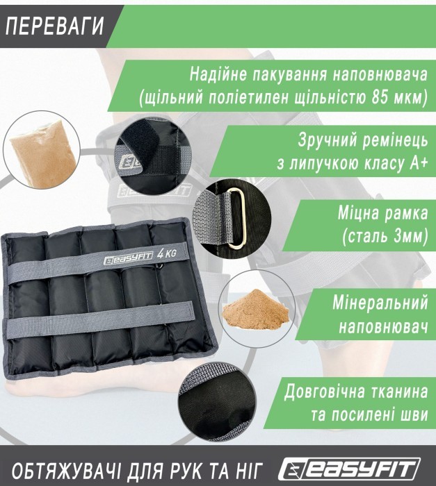 Утяжелители для ног и рук EasyFit 0,25 кг (пара)