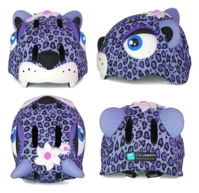Шолом велосипедний Crazy Safety Пурпурний леопард