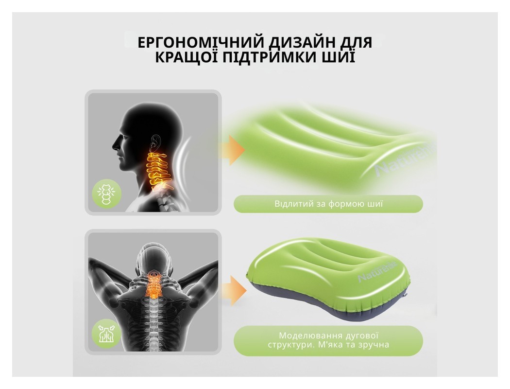 Подушка надувная Naturehike Ultralight TPU NH17T013-Z, зеленая