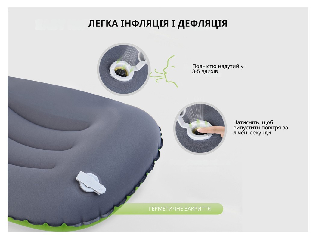 Подушка надувная Naturehike Ultralight TPU NH17T013-Z, зеленая