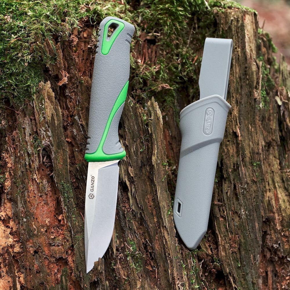 Ніж Ganzo G807-GY сірий з ножнами, укр, укр