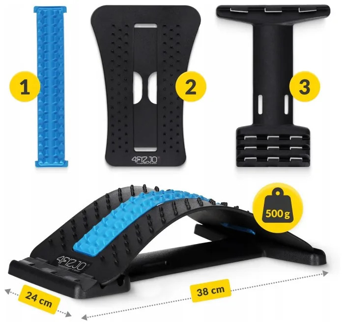 Тренажер для розтягування спини та хребта 4FIZJO 3 рівні Black/Blue (P-5905973400305)