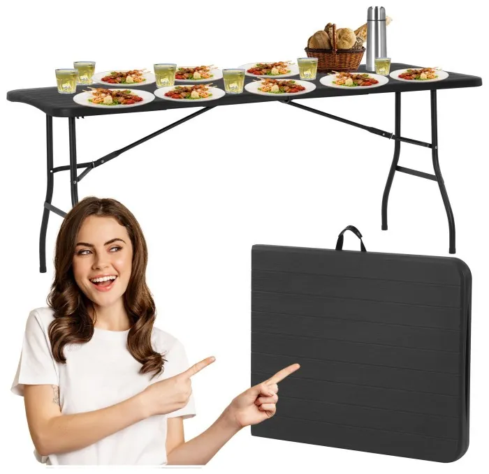 Стол садовый кейтеринговый Springos 180 x 75 см складной GF0052 Black