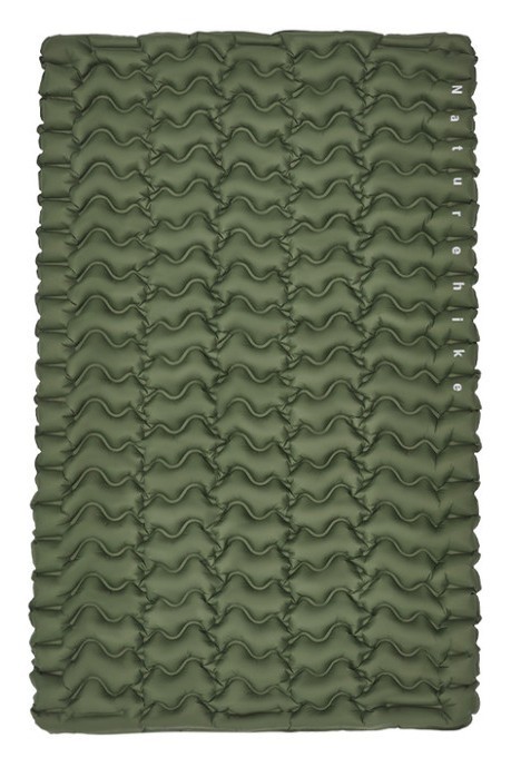 Матрас туристический надувной двухместный Naturehike CNK2550WS019, 200х125х6.5 см, зеленый, для кемпинга с мешком для надува.