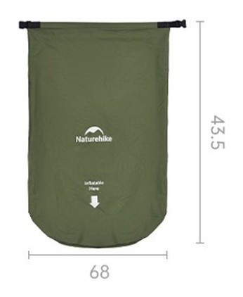 Матрас туристический надувной двухместный Naturehike CNK2550WS019, 200х125х6.5 см, зеленый, для кемпинга с мешком для надува.