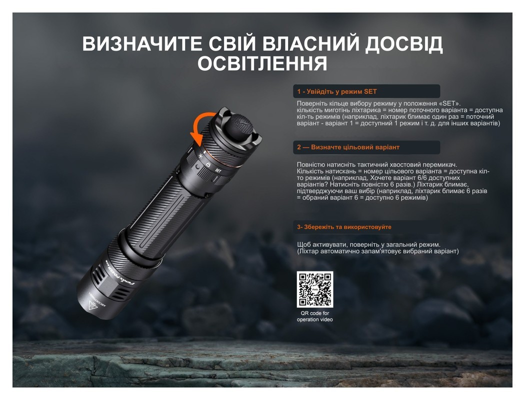 Ліхтар тактичний Fenix PD45R ACE, укр, укр