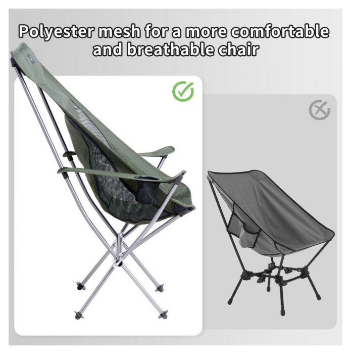 Крісло складане Naturehike CNK2300JU0003, зелене, укр, укр