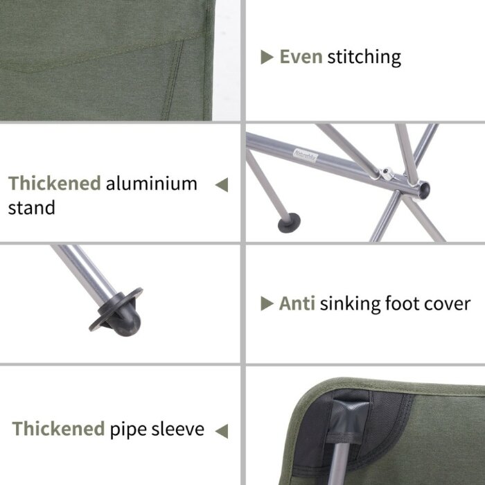 Крісло складане Naturehike CNK2300JU0003, зелене, укр, укр