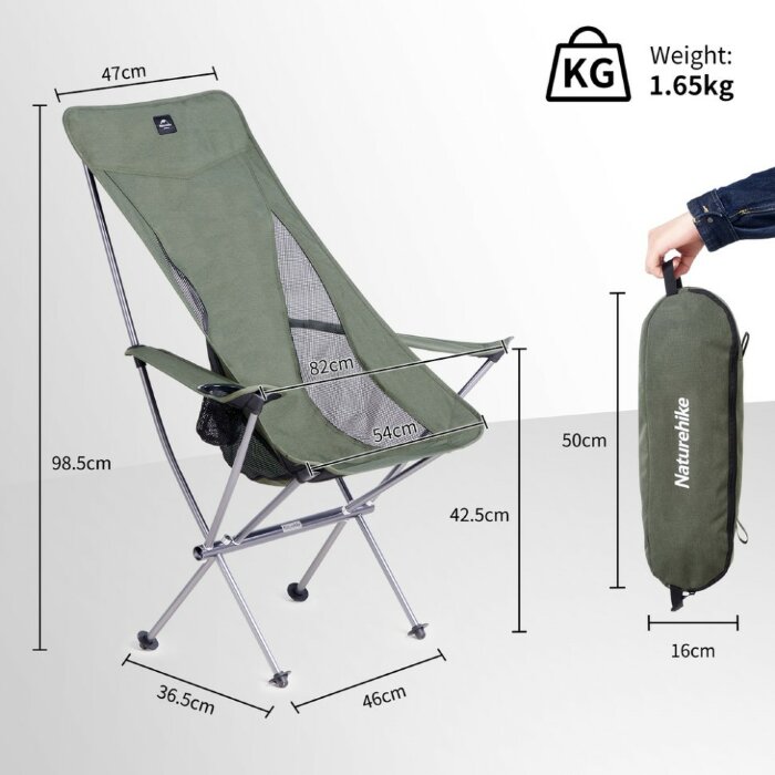 Крісло складане Naturehike CNK2300JU0003, зелене, укр, укр