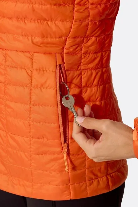 Жіночий легкий пуховик Rab Microlighter Jacket Wmns, Dark Melba, 10