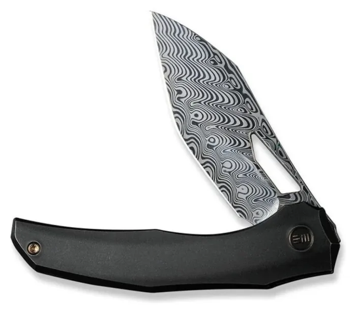 Нож складной туристический Ignio Mystery Box Ignio Mystery Box, (8.39 см) Damasteel (Hakkapella) / 6AL4V Titanium черный