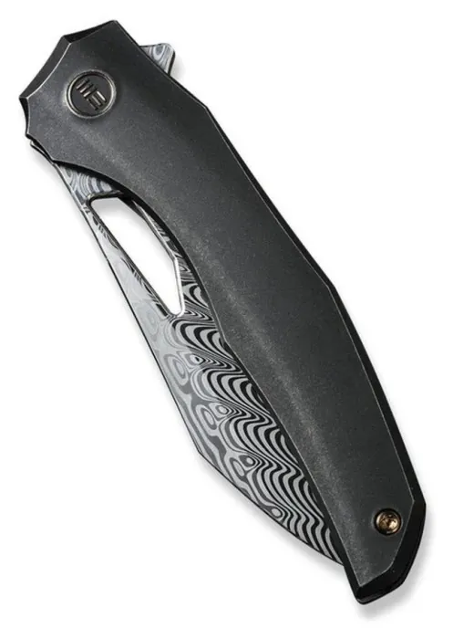 Нож складной туристический Ignio Mystery Box Ignio Mystery Box, (8.39 см) Damasteel (Hakkapella) / 6AL4V Titanium черный