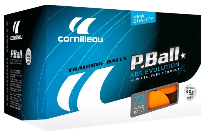 М'ячі для настільного тенісу Cornilleau P-BALL ABS EVOLUTION 1* 72 шт, помаранчеві