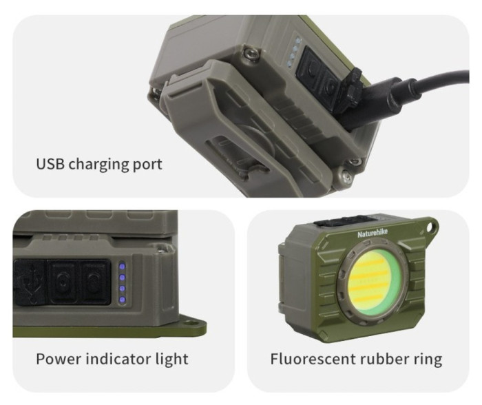 Ліхтар наключний Naturehike CNK2450ZM014, оливковий