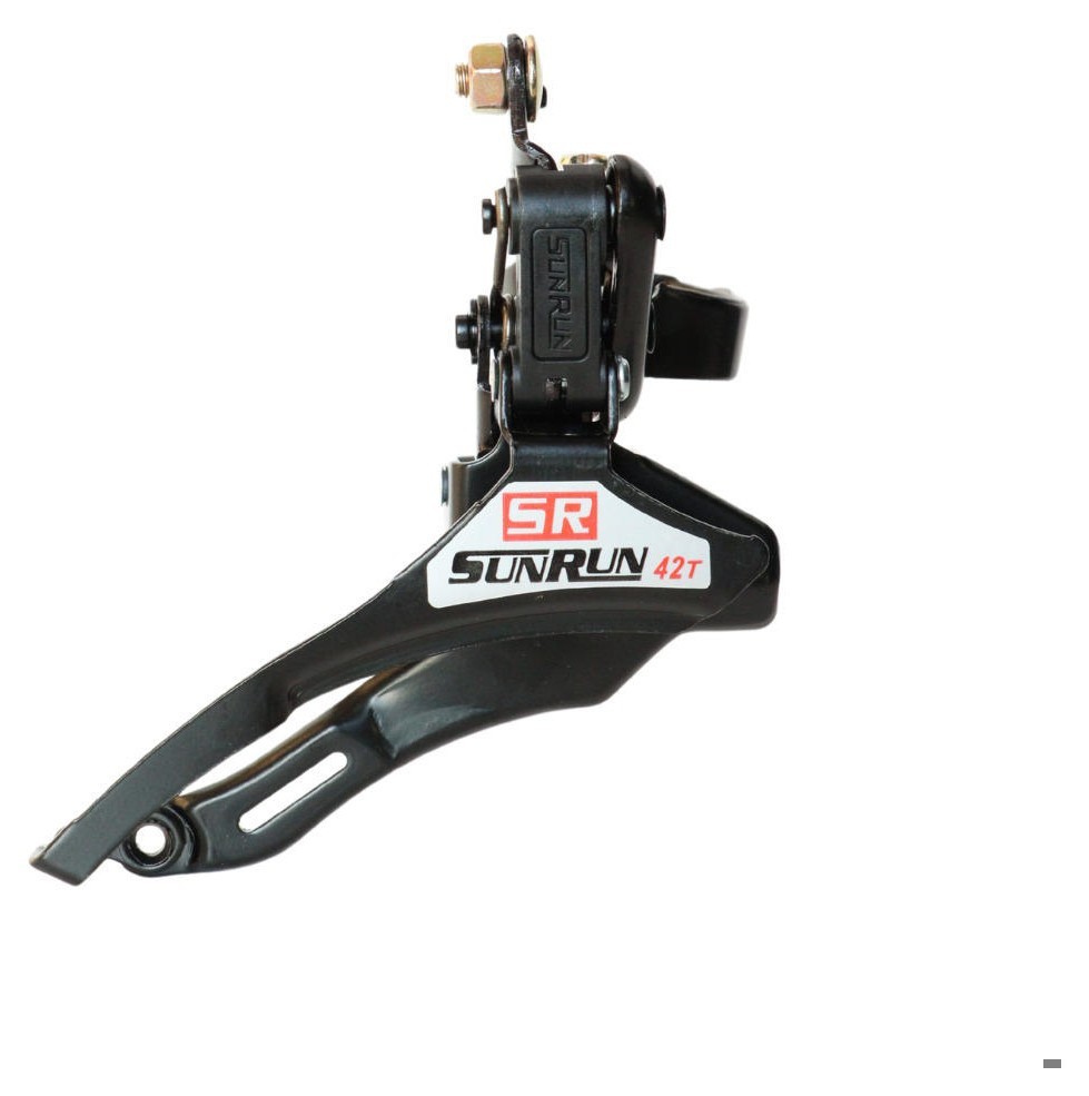 Переключатель перед. нижний хомут н/тяга max-42T под трубу 31,8мм серебристый SUNRUN FD-QD-35A