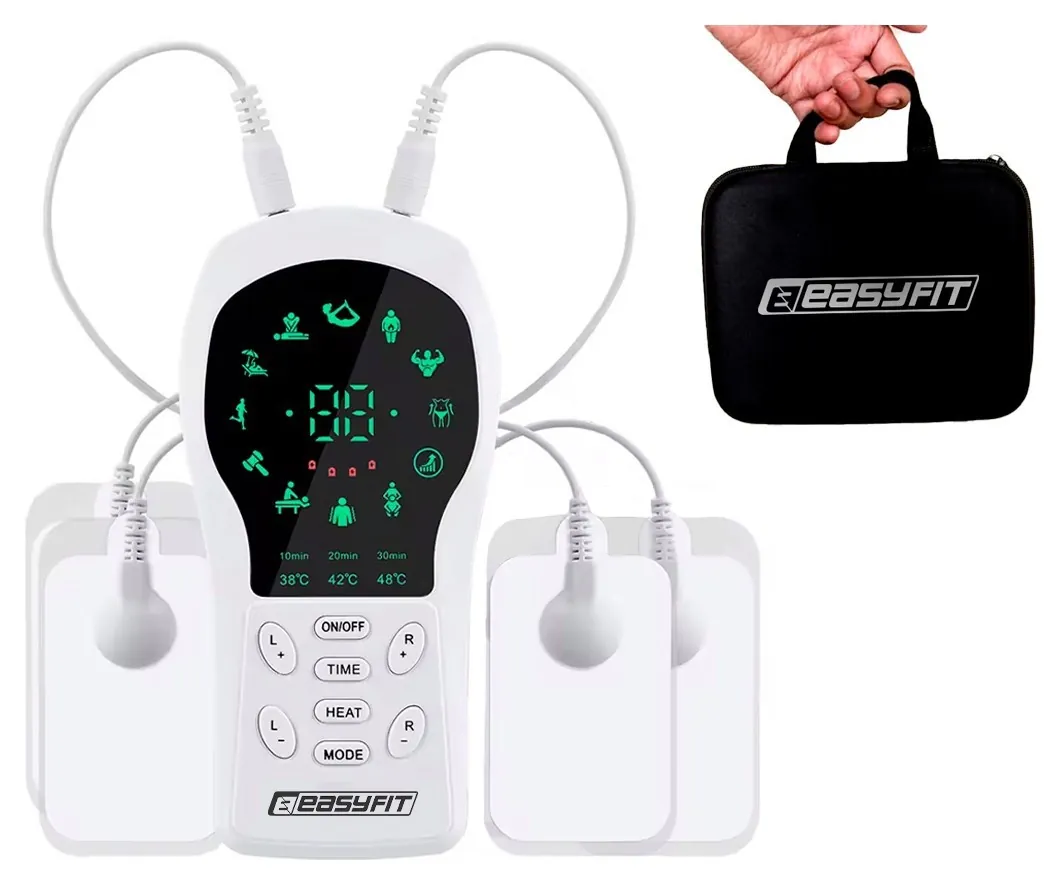 Міостимулятор з підігрівом EasyFit Pro ActivePulse імпульсний масажер для м'язів + Чохол (Білий)