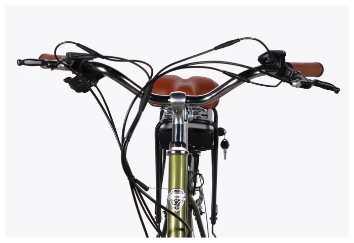 Велосипед з електроприводом 28" ST Dorozhnik eRETRO Vbr FR рама-19" 36B 13А*г 500Вт темно-зелений 2026