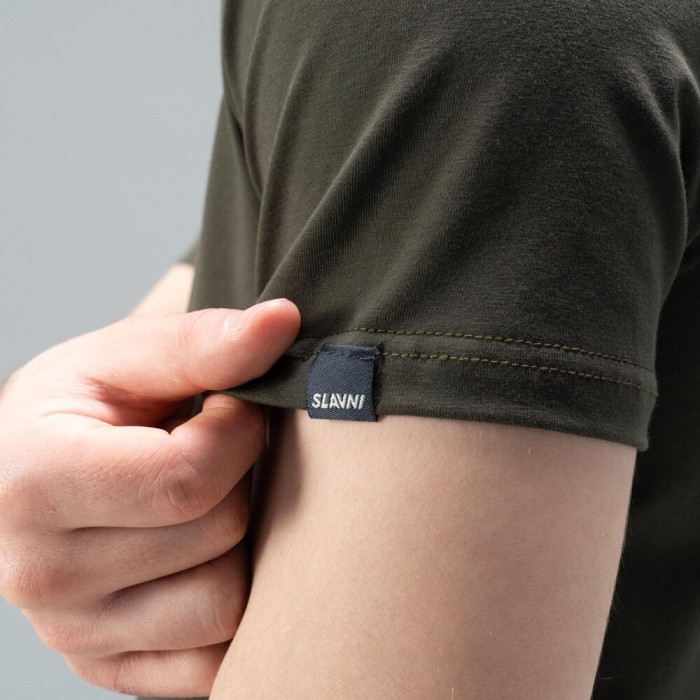 Футболка Slavni мужская повседневная хаки, Футболка Slavni Unity мужская хлопковая хаки