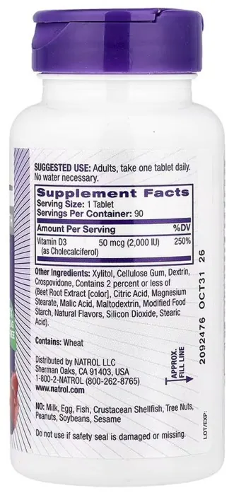 Vitamin D3 2,000 IU Fast Dissolve - 90 tabs