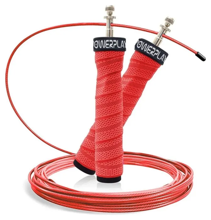 Скакалка швидкісна на підшипниках PowerPlay 4208 Fitness Jump Rope Червона (3m.)