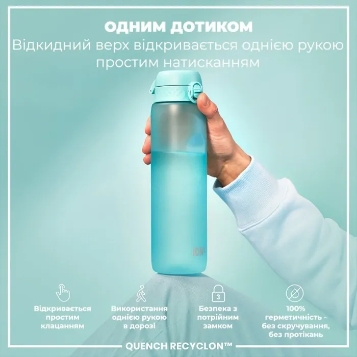 Картофель для воды ION8 1000 мл. BPA Free, Times To Drink, (ЭКО бутылка) BPA Free, Sonic Blue