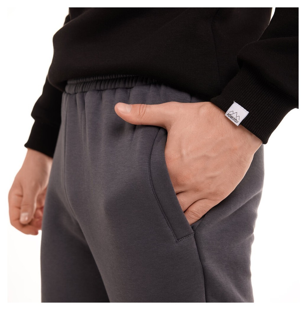 Чоловічі штани джогери з кишенями темно-сірі Pobedov 007 ЗИМА