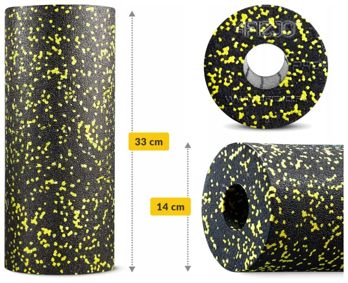 Массажный ролик 4FIZJO EPP PRO+ 33 x 14 см (валик, роллер) гладкий Black/Yellow (P-5907222931431)