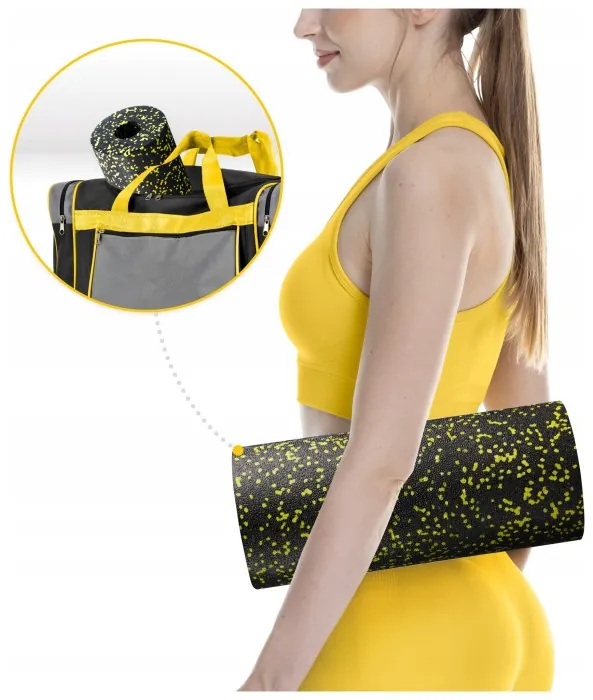Массажный ролик 4FIZJO EPP PRO+ 33 x 14 см (валик, роллер) гладкий Black/Yellow (P-5907222931431)