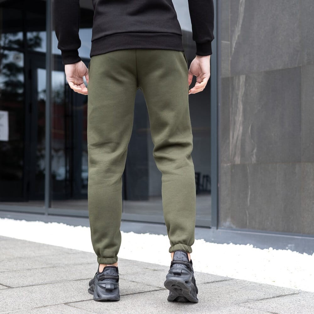 Мужские брюки джогеры с карманами хаки Pobedov 007 ЗИМА