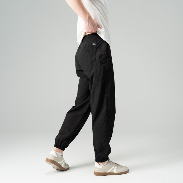 Чоловічі штани джогери з плащівки чорні Pobedov Ground, укр, укр