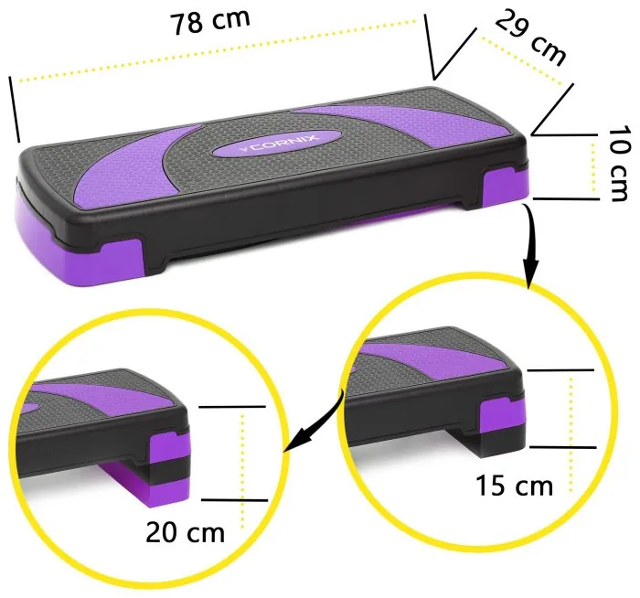 Степь-платформа 3-ступенчатая Cornix 78 х 29 х 10-20 см XR-0183 Black/Purple