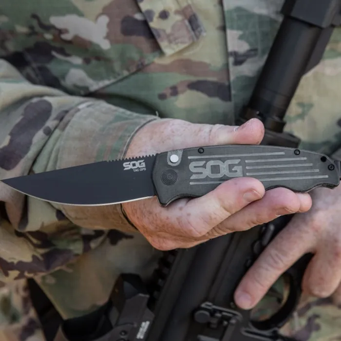 Розкладний ніж SOG Tac Ops, Black Micarta