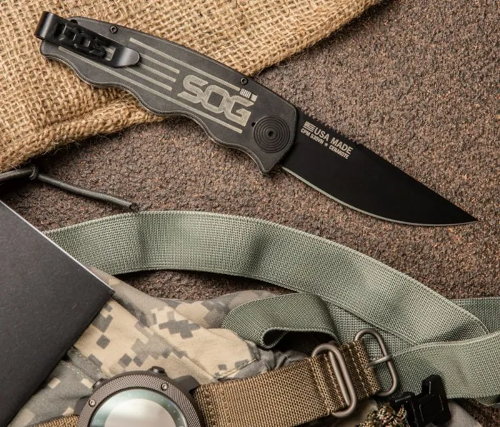 Розкладний ніж SOG Tac Ops, Black Micarta