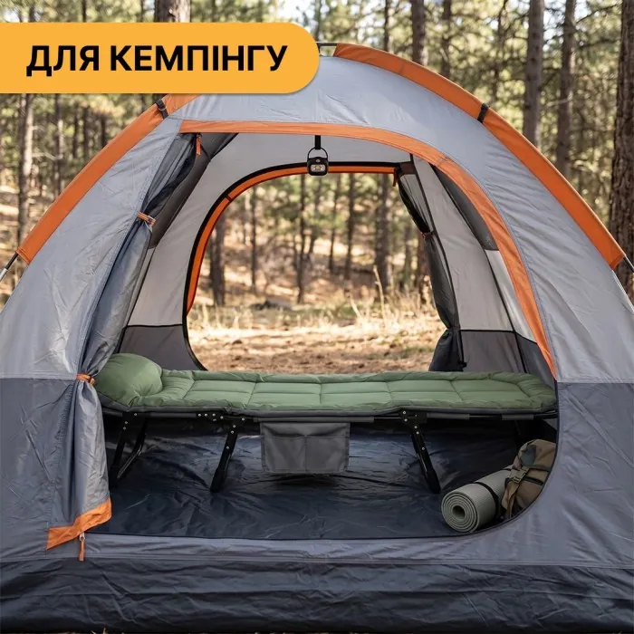 Розкладне ліжко (розкладачка) з вбудованим матрацом LEOBRO Green (LB-FB-M1-GRN)