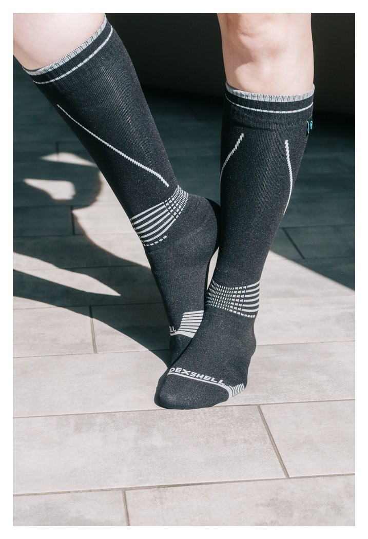 Водонепроникні шкарпетки Dexshell Longlite Socks 2.0, сірі полоски, розмір S (36-38), укр, укр
