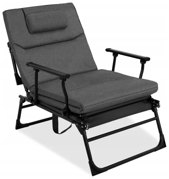 Крісло-розкладачка садове Springos складне GC0067 Grey/Black