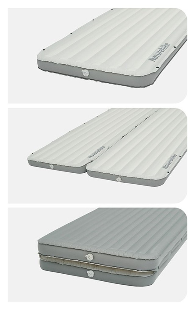 Матрац туристичний надувний одномісний  Naturehike CNK2450WS035, 198х68х9.5 см, білий із вбудованою помпою для надування, укр, укр