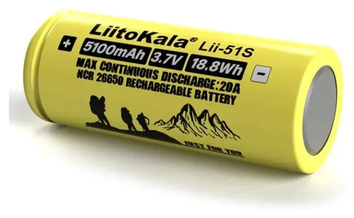 Акумулятор Liitokala Lii-51S-PCB 5100 mAh 20A 26650 Li-ion