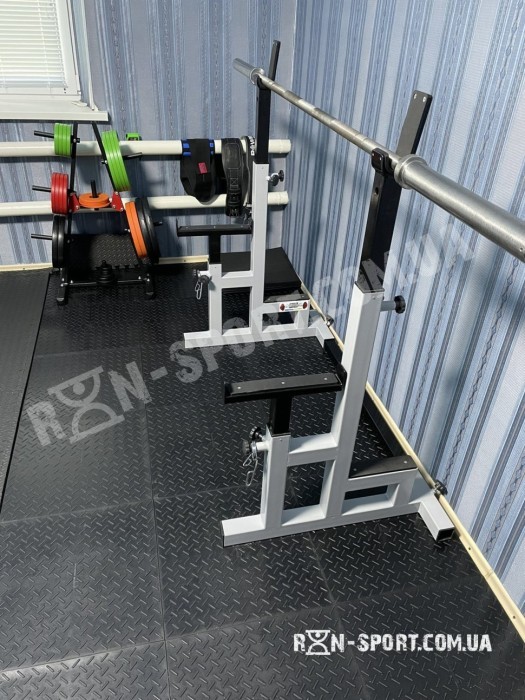 Стойки для приседаний / Стойки для жима лежа регулируемые, со страховыми упорами