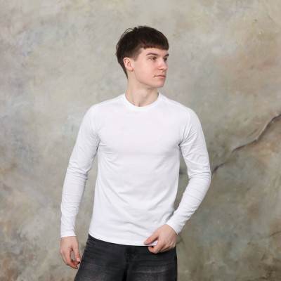 Белый мужской лонгсы Pobedov Dune. Белая мужская кофта весна/осень