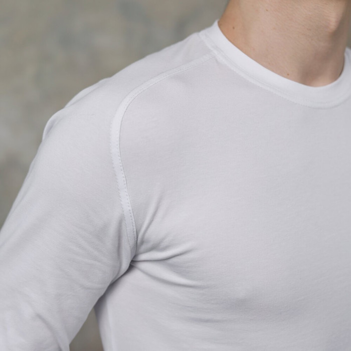 Белый мужской лонгсы Pobedov Dune. Белая мужская кофта весна/осень