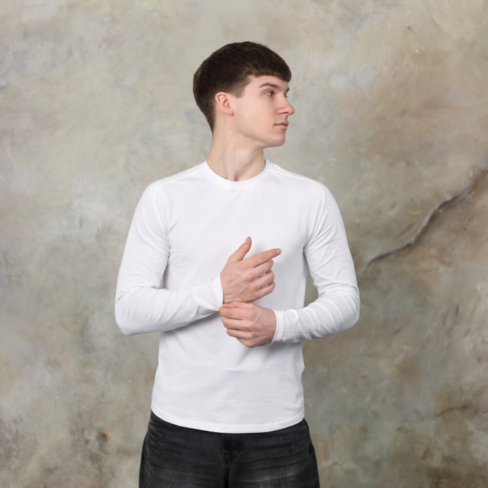 Белый мужской лонгсы Pobedov Dune. Белая мужская кофта весна/осень