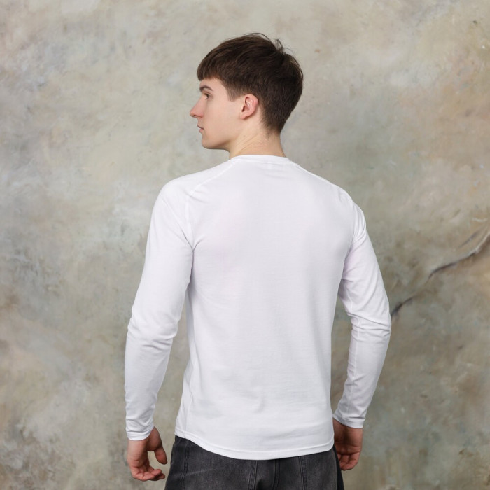 Белый мужской лонгсы Pobedov Dune. Белая мужская кофта весна/осень