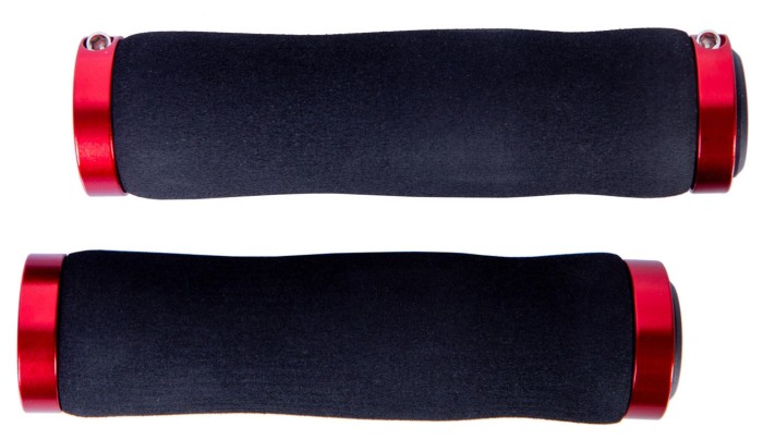 Грипсы 130мм Неопрен BEcool BC-GR6496 черный с красным замком AM (брендированная упаковка)