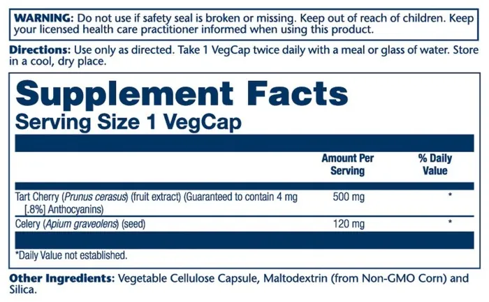 Tart Cherry & Celery Seed 620mg - 60 caps