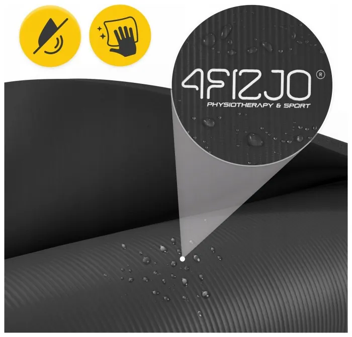Коврик (мат) спортивный 4FIZJO NBR 180 x 60 x 1.5 см для йоги и фитнеса Black (P-5907222931592)