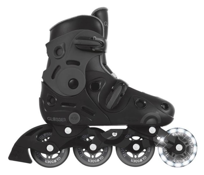 Роликові ковзани GLOBBER GO SCATES LIGHTS сірі р.34-37, до 60кг, 5+, укр, укр