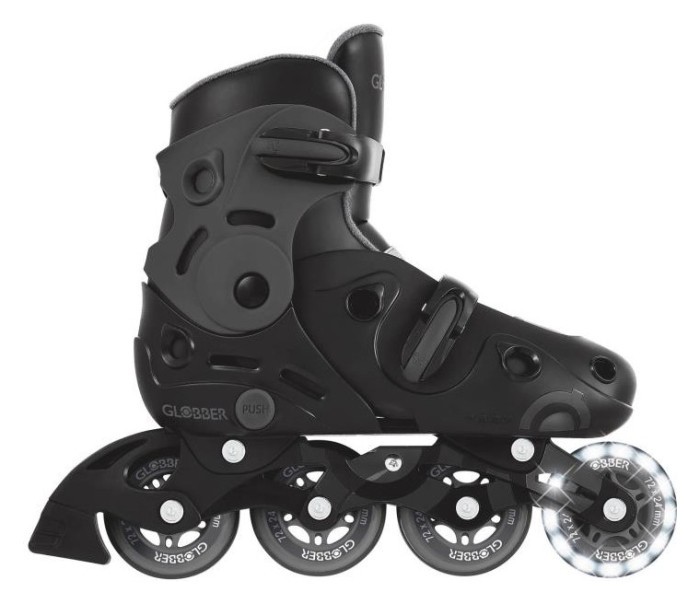 Роликові ковзани GLOBBER GO SCATES LIGHTS сірі р.34-37, до 60кг, 5+, укр, укр