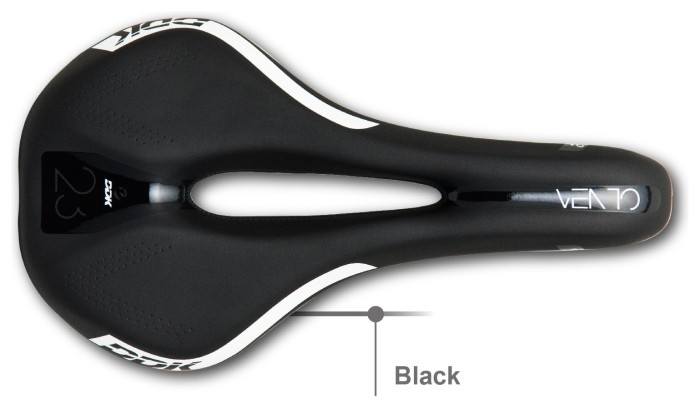 Сідло спортивне з отвором DDK 3737V 272*140 чорне з білим, укр, укр