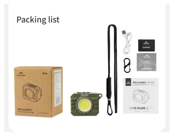 Ліхтар наключний Naturehike CNK2450ZM014, бежевий